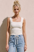 TEXTURED STRETCH KNIT TANK TOP