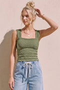 TEXTURED STRETCH KNIT TANK TOP